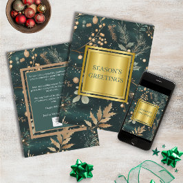 Elegante groene kerst botanische zaken feestdagenkaart