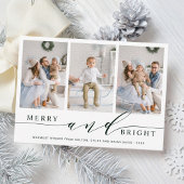 Elegante groene Kerst- en Nieuwjaarskaart met 3 fo Feestdagenkaart