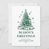Elegante groene kerstboom met aangepaste Logo Feestdagenkaart (Voorkant)