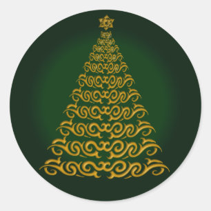 Elegante groene kerstboom Stickers