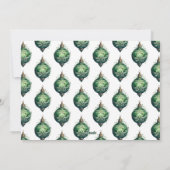 Elegante groene kerstboomornament foto Kerstmis Feestdagenkaart (Achterkant)
