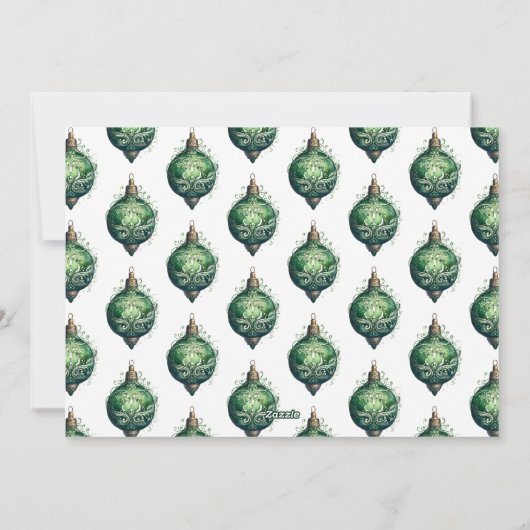 Elegante groene kerstboomornament foto Kerstmis Feestdagenkaart (Achterkant)