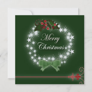 Elegante groene kerstdiner uitnodiging