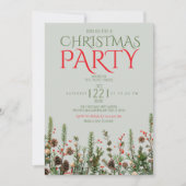Elegante Groene Kerstfeest Uitnodiging (Voorkant)