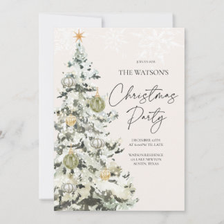 Elegante groene kerstfeest uitnodiging