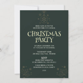 Elegante groene kerstfeest uitnodiging – Vakantie