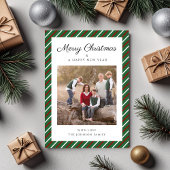 Elegante groene kerstfoto feestdagenkaart
