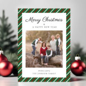 Elegante groene kerstfoto feestdagenkaart