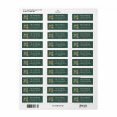 Elegante groene kerstgroen retouradres etiket (Full Sheet)