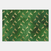 Elegante groene kerstpatronen en gouden kerstpatro inpakpapier vel (Voorkant)