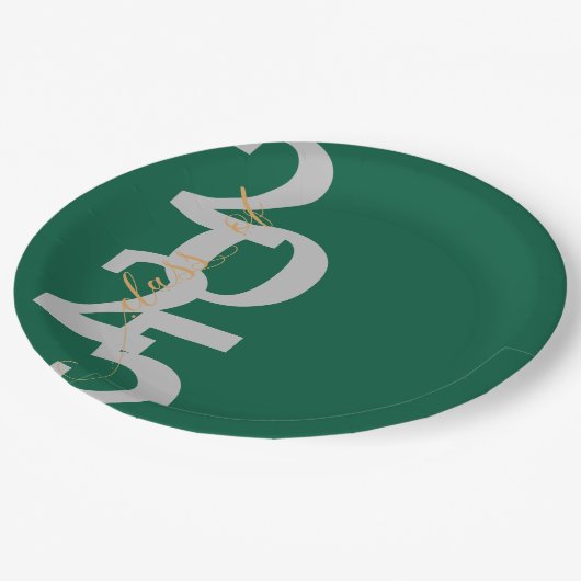 Elegante Groene Klasse van 2025 Graduation Party Papieren Bordje (Gekanteld)