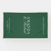 Elegante Groene Klasse Welkom Trouw Spandoek (Horizontaal)