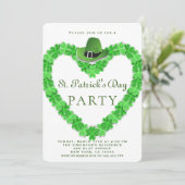 Elegante Groene Klaver Hoed St.Patrick Feest Kaart (Staand voorkant)