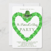 Elegante Groene Klaver Hoed St.Patrick Feest Kaart (Voorkant)