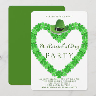 Elegante groene klaver hoed St.Patrick feest Kaart