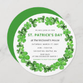 Elegante groene klaver Shamrock St Patricks Day Kaart (Voorkant / Achterkant)