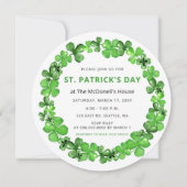 Elegante groene klaver Shamrock St Patricks Day Kaart (Voorkant)