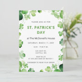 Elegante groene klaver Shamrock St Patricks Day Kaart (Staand voorkant)