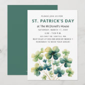 Elegante groene klaver Shamrock St Patricks Day Kaart (Voorkant / Achterkant)