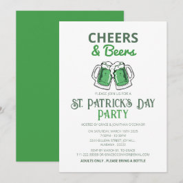 Elegante Groene Klaver St. Patrick's Dag Feest Kaart