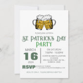 Elegante Groene Klaver St. Patrick's Dag Feest Kaart (Voorkant)