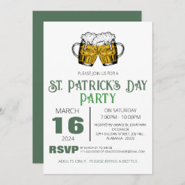 Elegante Groene Klaver St. Patrick's Dag Feest Kaart