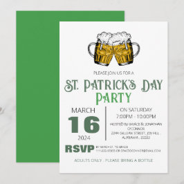Elegante Groene Klaver St. Patrick's Dag Feest Kaart