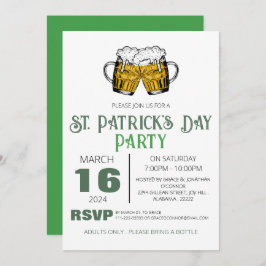 Elegante Groene Klaver St. Patrick's Dag Feest Kaart