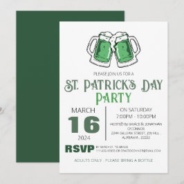 Elegante Groene Klaver St. Patrick's Dag Feest Kaart