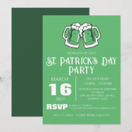 Elegante Groene Klaver St. Patrick's Dag Feest Kaart