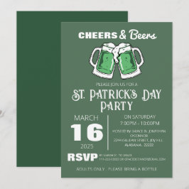 Elegante Groene Klaver St. Patrick's Dag Feest Kaart