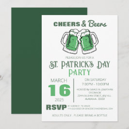 Elegante Groene Klaver St. Patrick's Dag Feest Kaart