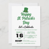 Elegante Groene Klaver St. Patrick's Dag Feest Kaart (Voorkant)