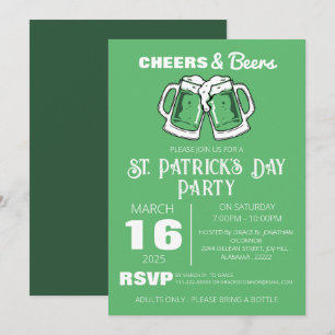 Elegante Groene Klaver St. Patrick's Dag Feest Kaart