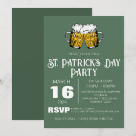 Elegante Groene Klaver St. Patrick's Dag Feest Kaart
