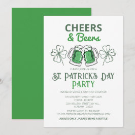 Elegante Groene Klaver St. Patrick's Dag Feest Kaart