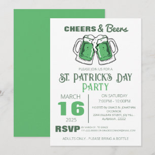 Elegante Groene Klaver St. Patrick's Dag Feest Kaart