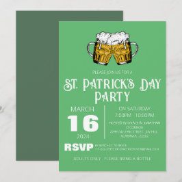 Elegante Groene Klaver St. Patrick's Dag Feest Kaart