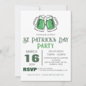 Elegante Groene Klaver St. Patrick's Dag Feest Kaart (Voorkant)