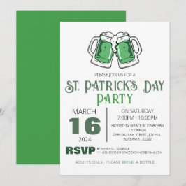 Elegante Groene Klaver St. Patrick's Dag Feest Kaart