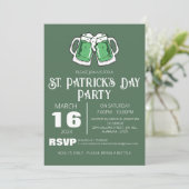 Elegante Groene Klaver St. Patrick's Dag Feest Kaart (Staand voorkant)