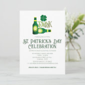 Elegante Groene Klaver St. Patrick's Dag Feest Kaart (Staand voorkant)