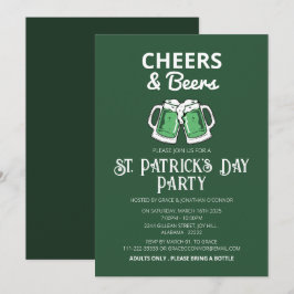 Elegante Groene Klaver St. Patrick's Dag Feest Kaart