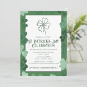 Elegante Groene Klaver St. Patrick's Dag Feest Kaart (Staand voorkant)