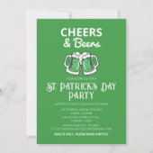 Elegante Groene Klaver St. Patrick's Dag Feest Kaart (Voorkant)