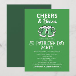 Elegante Groene Klaver St. Patrick's Dag Feest Kaart