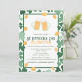 Elegante Groene Klaver St. Patrick's Dag Feest Kaart (Staand voorkant)