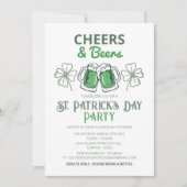 Elegante groene klaver St. Patrick's Day-feest Kaart (Voorkant)
