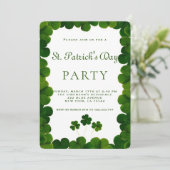 Elegante groene klaverlijst St.Patrick-feest Kaart (Staand voorkant)