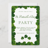 Elegante groene klaverlijst St.Patrick-feest Kaart (Voorkant)